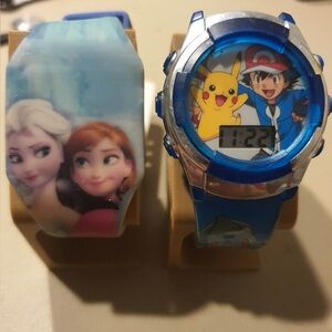 10/$20 Lot of 2 Disney Frozen & Pokemon Digital Kid's Watches
